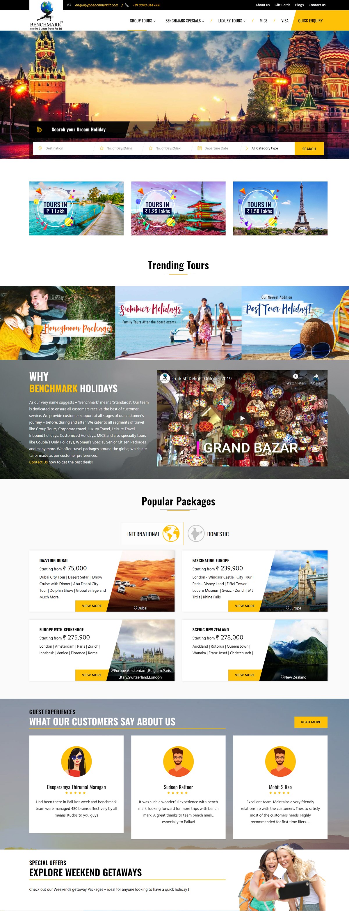Benchmark Holidays