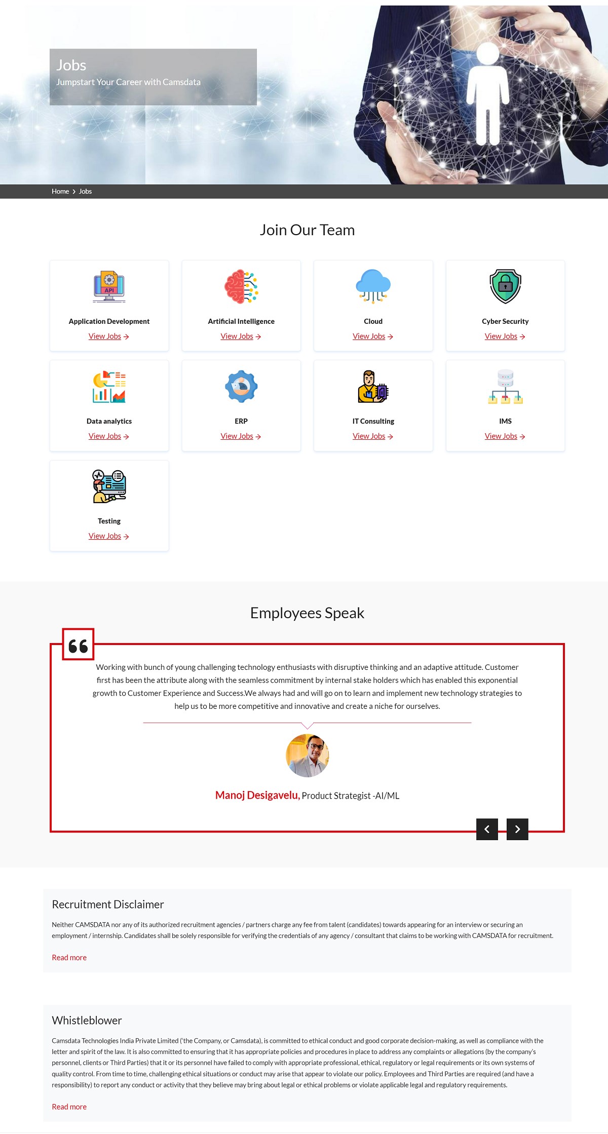 Career Page Design layout