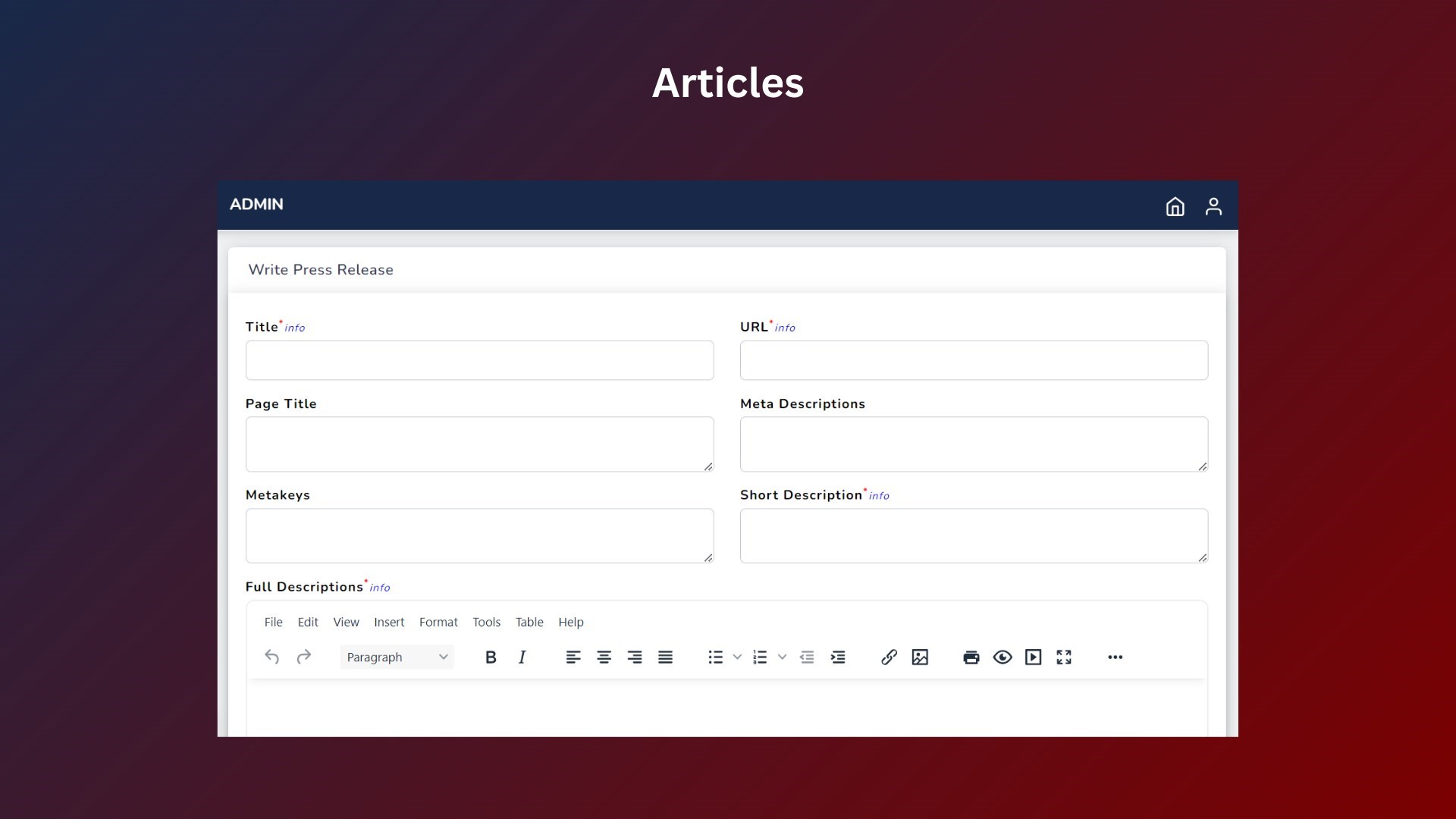 Custom Application For Market Reports