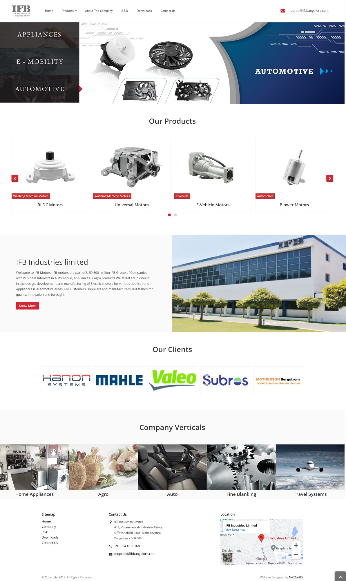 Home page summarising about the brand