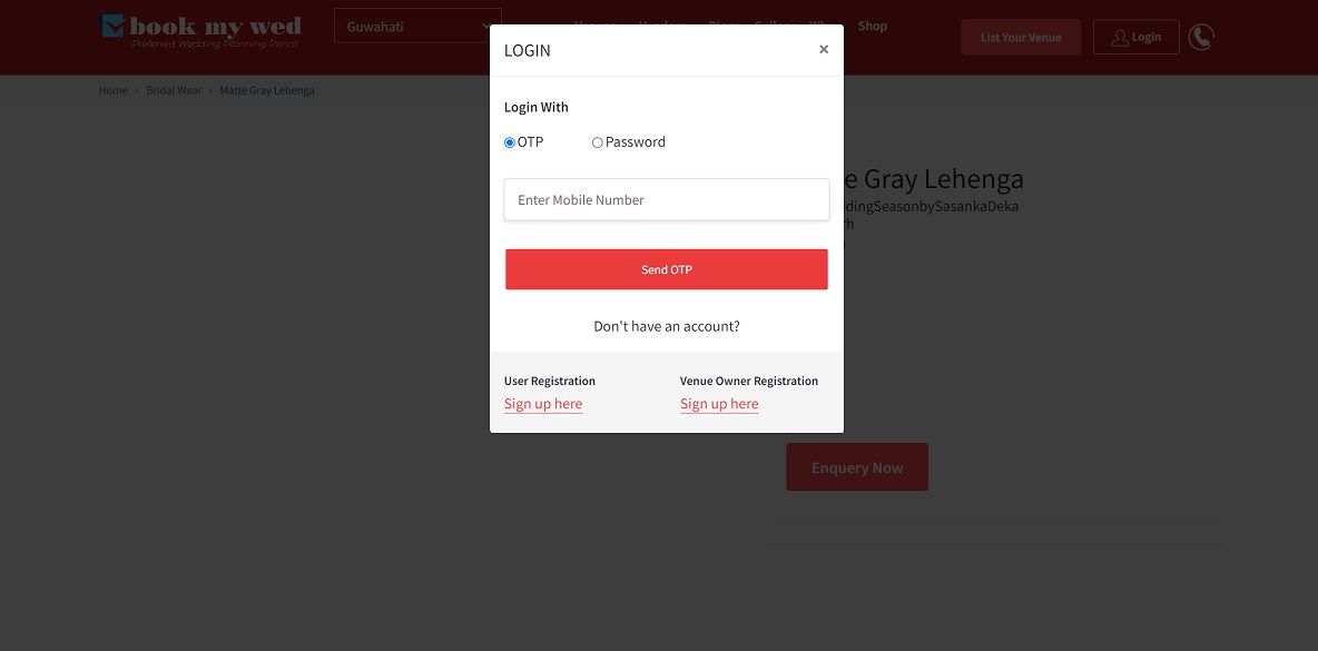 Login Page with Pop up feature