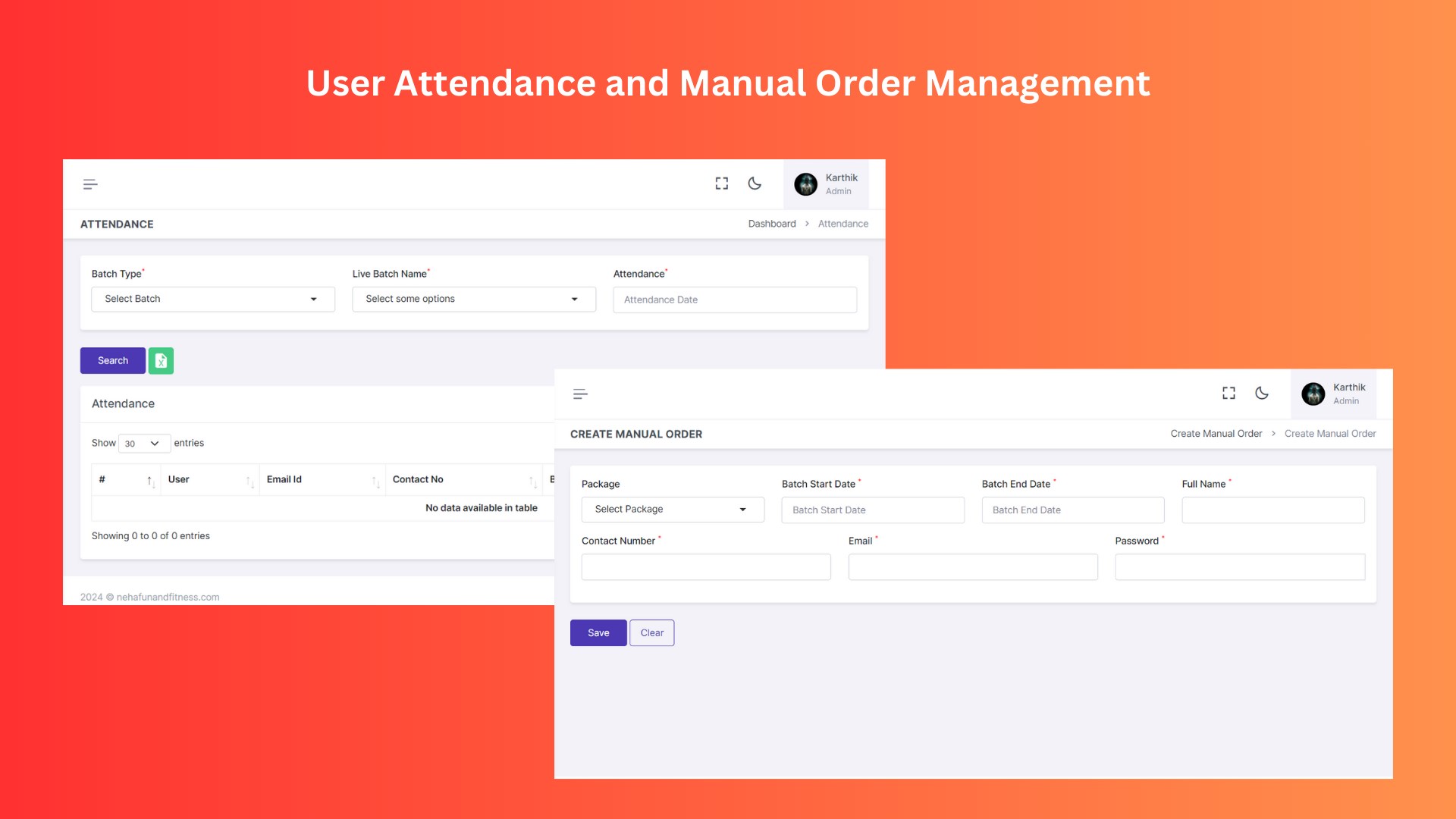 Feature to view user attendance and the option to add offline students.