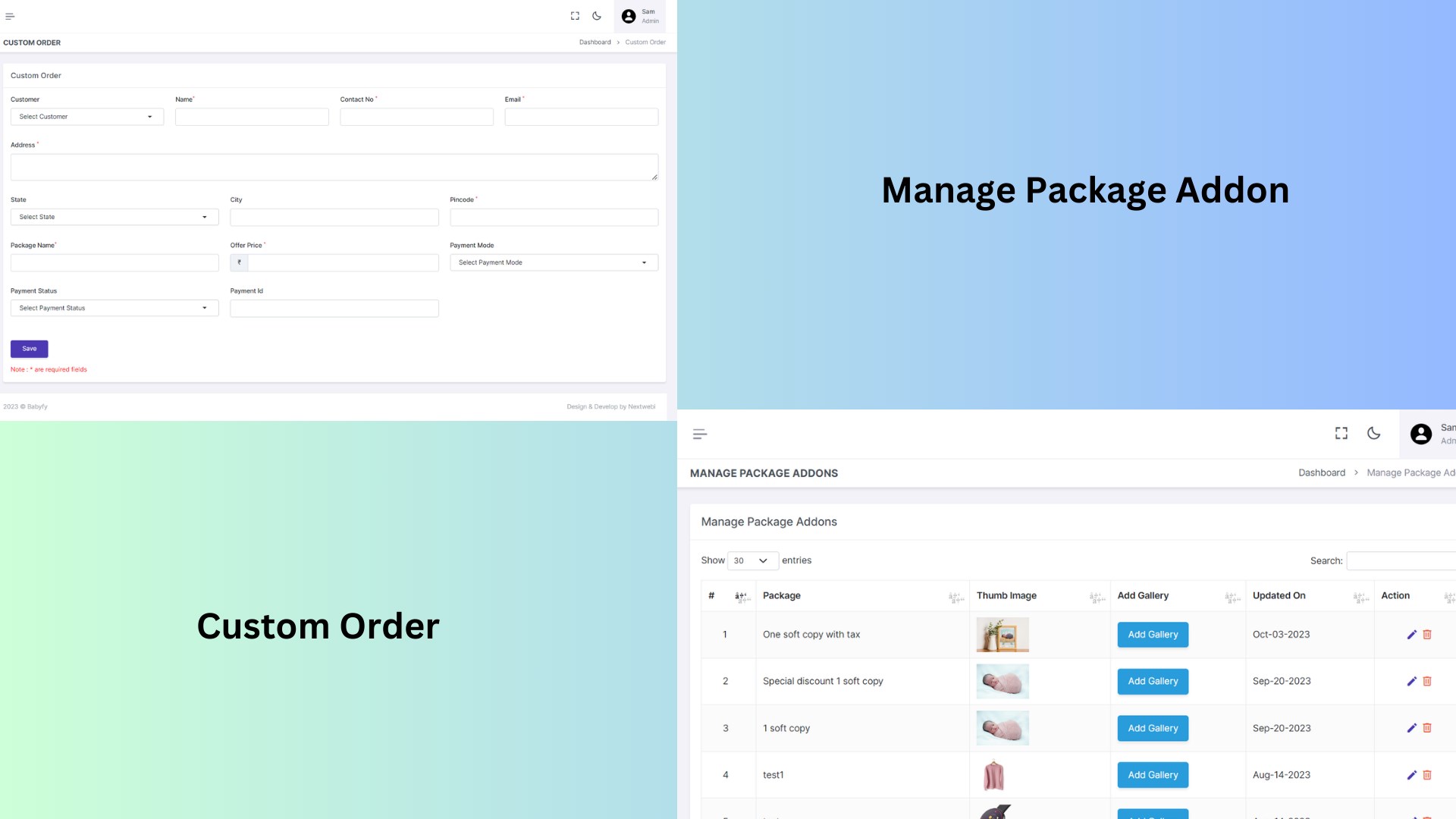 Feature that empowers admins to create custom orders, offering flexibility to meet users