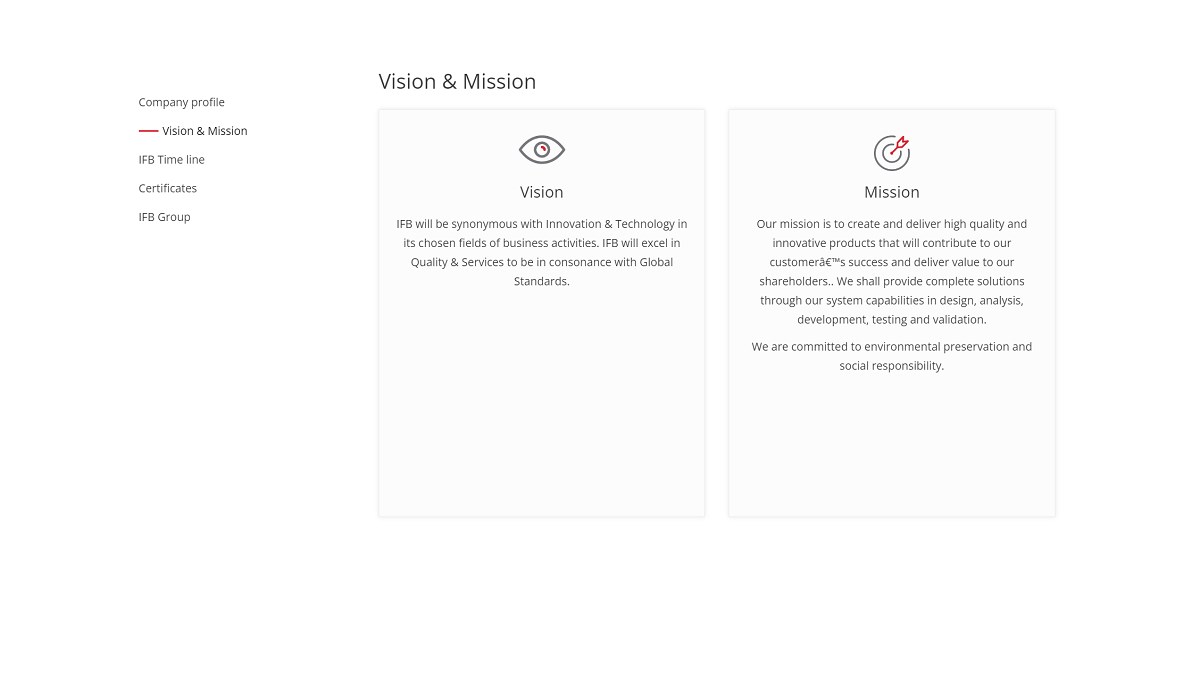 Vision and Mission section