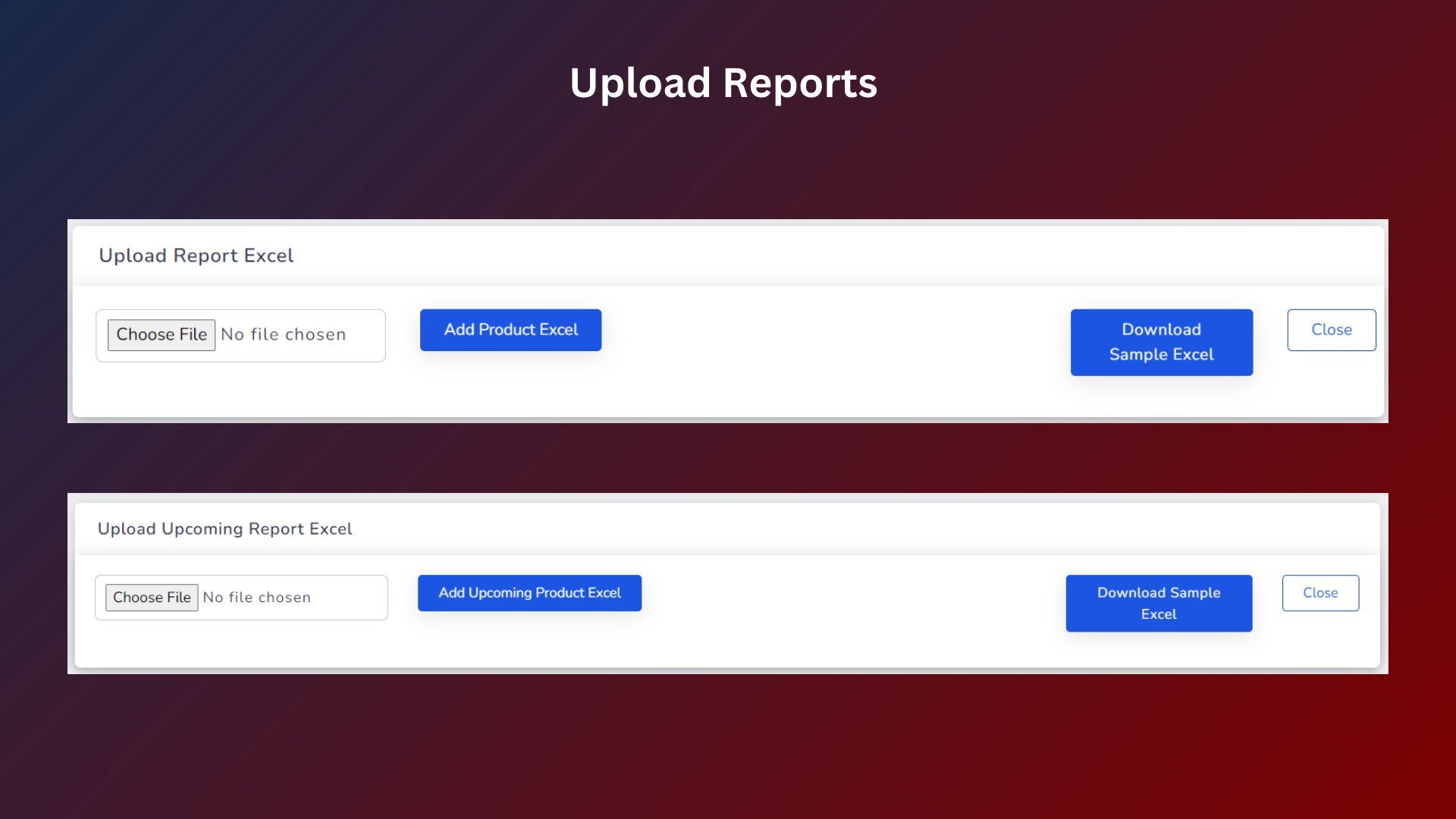 Feature to upload 1000 reports through Excel in a single instance