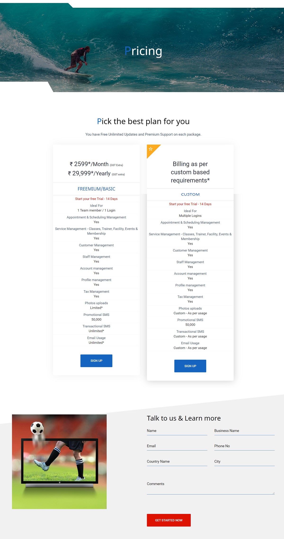 Pricing Table