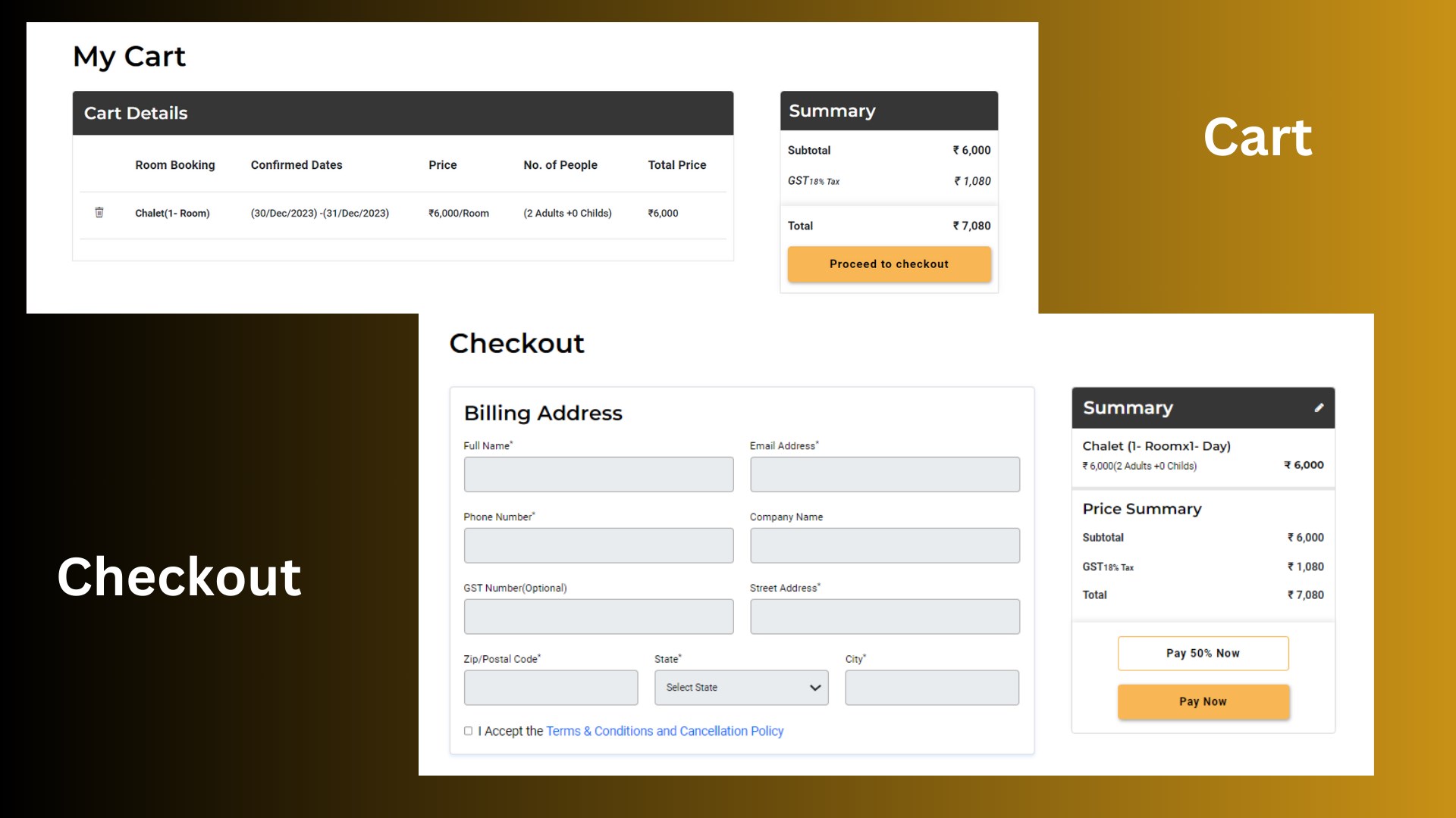 Exclusive cart management system with an express checkout feature.