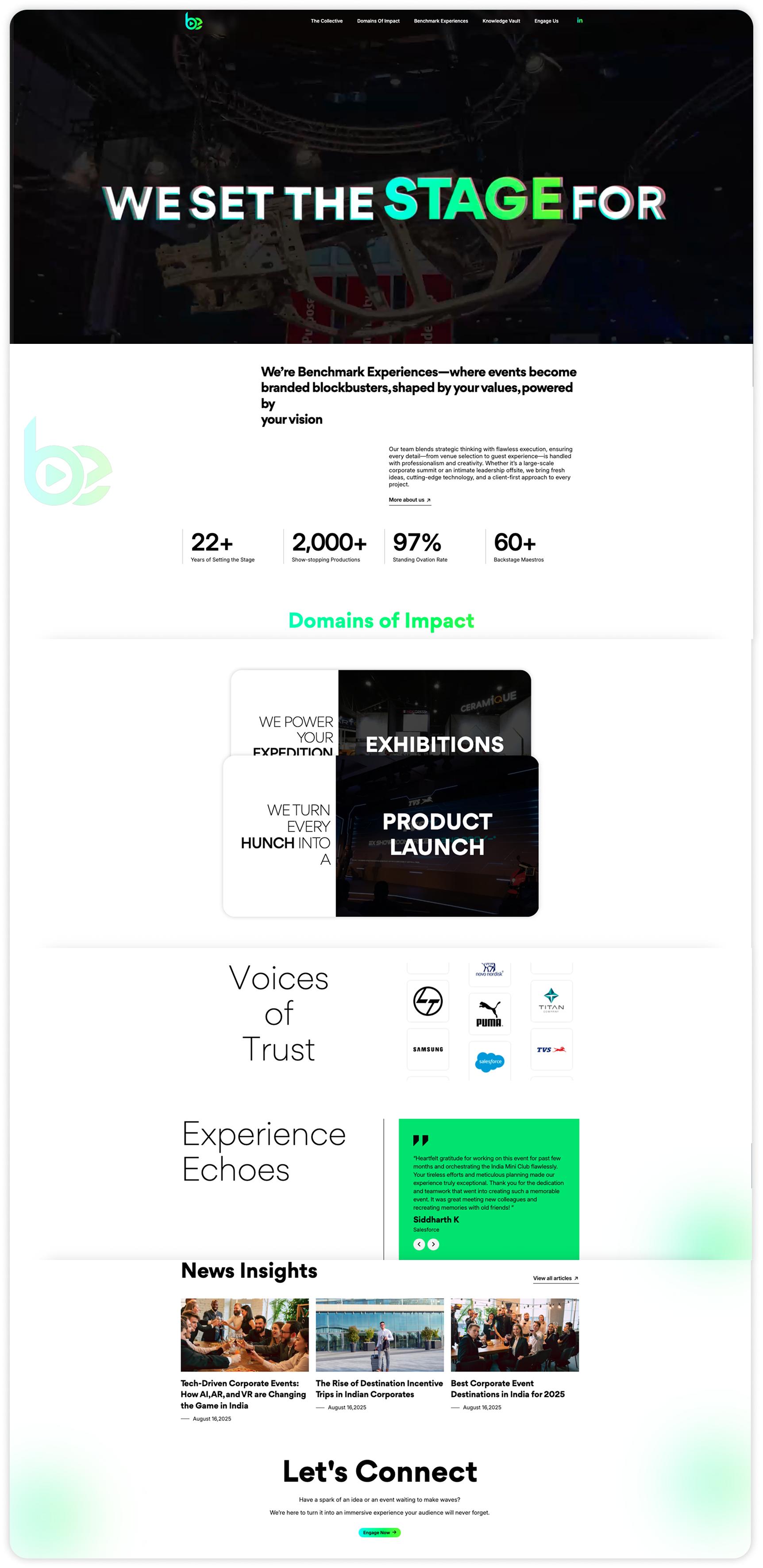 Benchmark Experiences Gallery